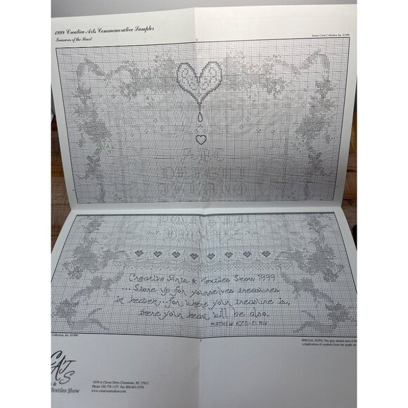 1999 Creative Arts Commemorative Cross-Stitch Sampler Kit "Treasures Of The Hear - Picture 3 of 3